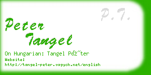 peter tangel business card